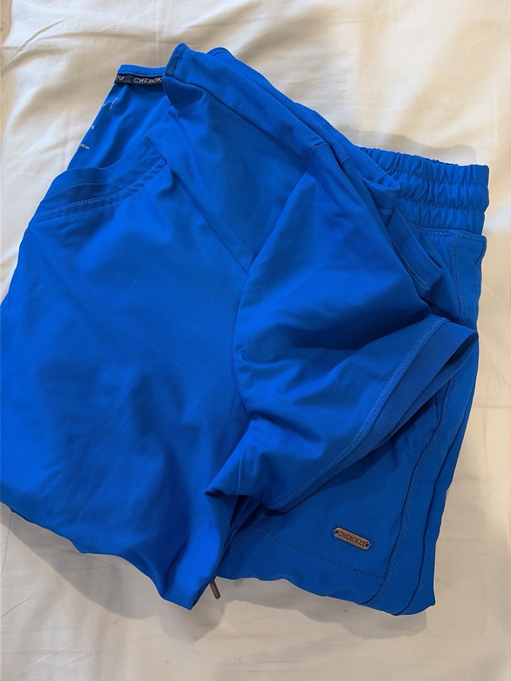 Cherokee FORM Royal Blue Scrub Top & Bottoms
